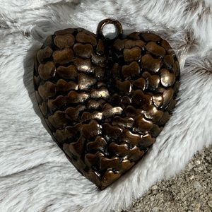 BIG metal hearts pendant